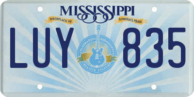 MS license plate LUY835