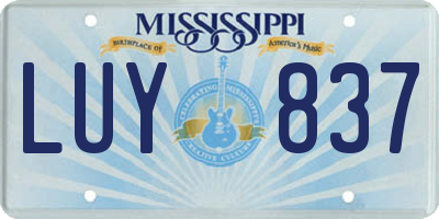 MS license plate LUY837