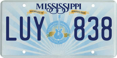 MS license plate LUY838
