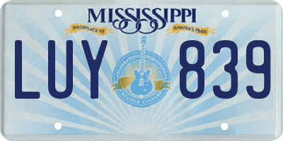 MS license plate LUY839