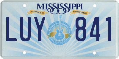 MS license plate LUY841