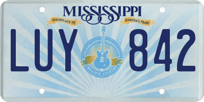 MS license plate LUY842