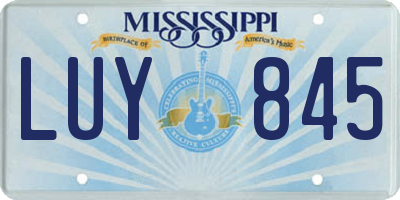 MS license plate LUY845