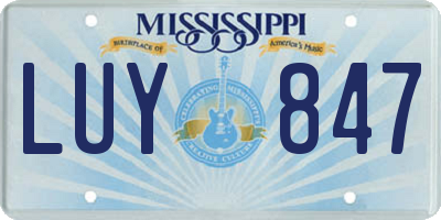 MS license plate LUY847