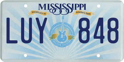 MS license plate LUY848