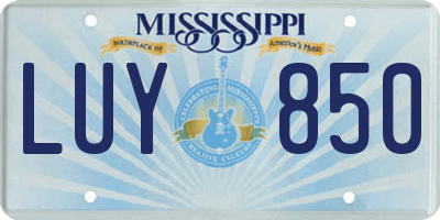 MS license plate LUY850