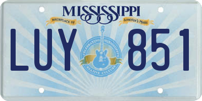 MS license plate LUY851