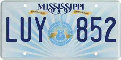 MS license plate LUY852