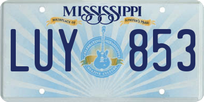 MS license plate LUY853