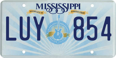 MS license plate LUY854