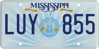 MS license plate LUY855