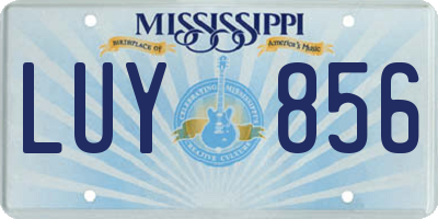 MS license plate LUY856