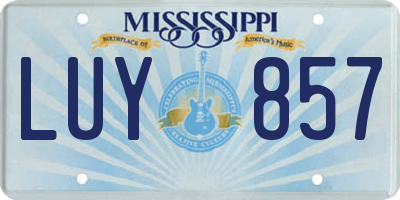 MS license plate LUY857