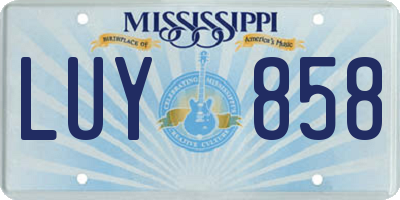 MS license plate LUY858