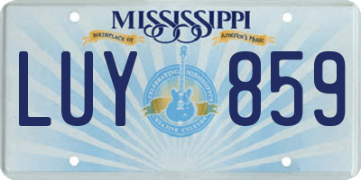 MS license plate LUY859