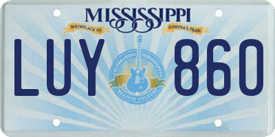 MS license plate LUY860