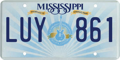 MS license plate LUY861