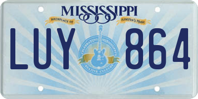 MS license plate LUY864