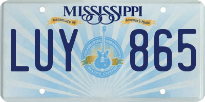 MS license plate LUY865