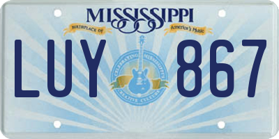 MS license plate LUY867