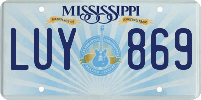 MS license plate LUY869
