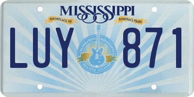MS license plate LUY871