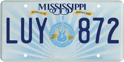 MS license plate LUY872