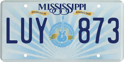 MS license plate LUY873
