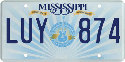 MS license plate LUY874