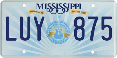 MS license plate LUY875