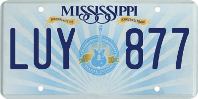 MS license plate LUY877