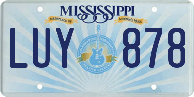 MS license plate LUY878