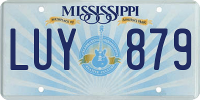 MS license plate LUY879