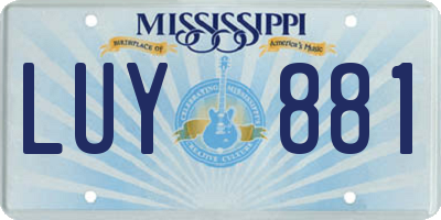 MS license plate LUY881