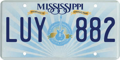 MS license plate LUY882