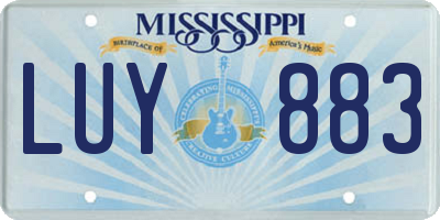 MS license plate LUY883