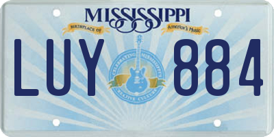 MS license plate LUY884