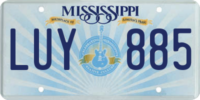 MS license plate LUY885