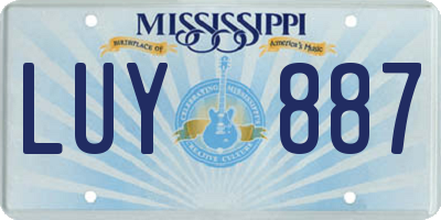 MS license plate LUY887