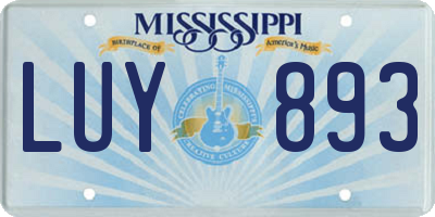 MS license plate LUY893