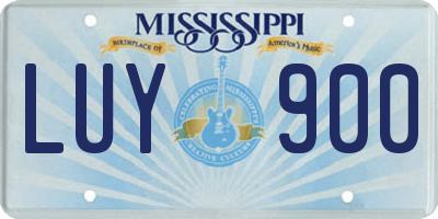 MS license plate LUY900