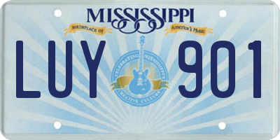 MS license plate LUY901
