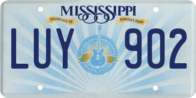 MS license plate LUY902