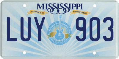 MS license plate LUY903
