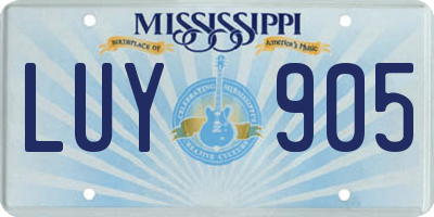 MS license plate LUY905