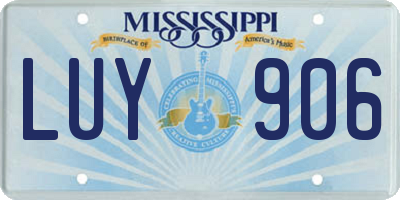 MS license plate LUY906