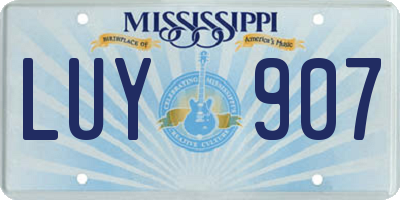 MS license plate LUY907