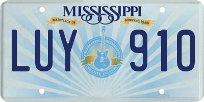 MS license plate LUY910