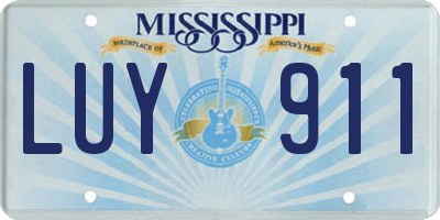 MS license plate LUY911