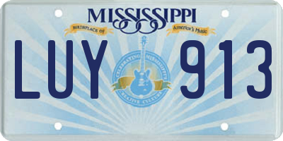 MS license plate LUY913